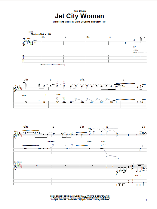 Produktgalerie: Seite 1 von 1 Jet City Woman, Queensryche, Gitarre