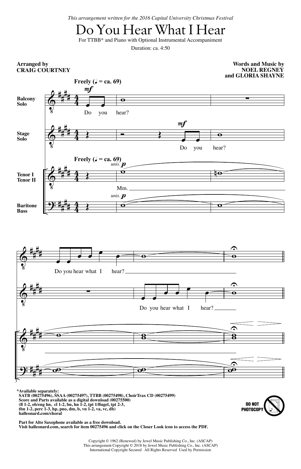 Produktbild zu: Do You Hear What I Hear (arr. Craig Courtney)