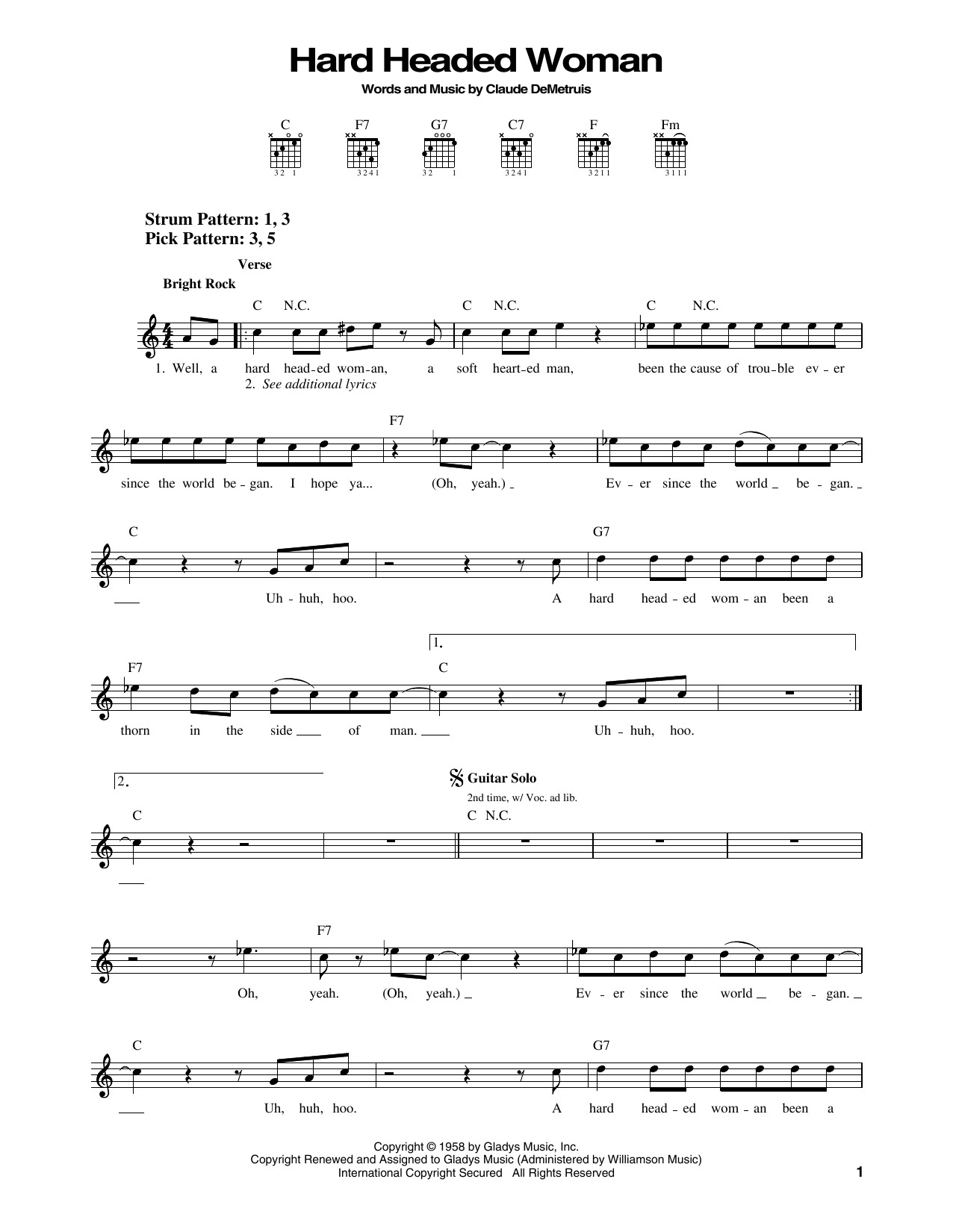Produktgalerie: Seite 1 von 1 Hard Headed Woman, Elvis Presley, Gitarre