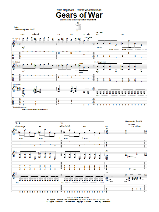 Produktgalerie: Seite 1 von 1 Gears Of War, Megadeth, Gitarre