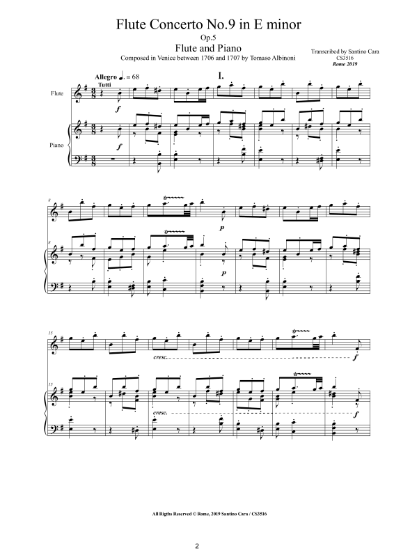 Product gallery: Page 1 of 11 Flute Concerto No.9 in E-Moll Op.5, , Flute and Piano/Harpsichord