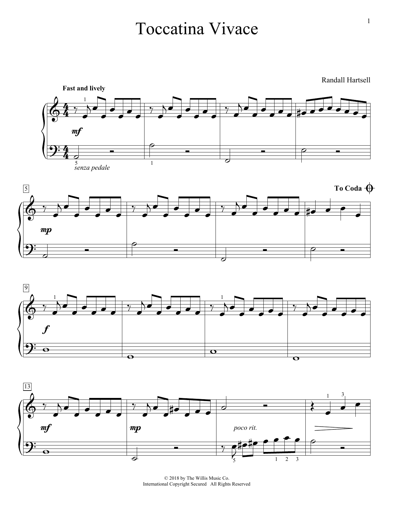 Produktgalerie: Seite 1 von 1 Toccatina Vivace, Randall Hartsell, Klavier