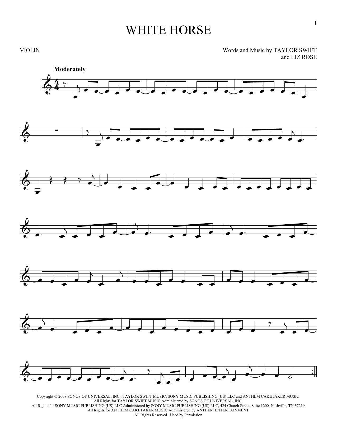 Product gallery: Page 1 of 1 White Horse, Taylor Swift