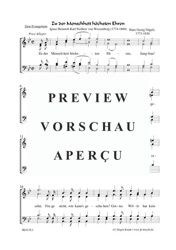 gallery: Zu der Menschheit höchsten Ehren, , Gemischter Chor