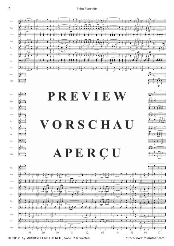 Product gallery: Page 6 of 11 Beim Pfarrwirt - Walzer, , (large wind orchestra)