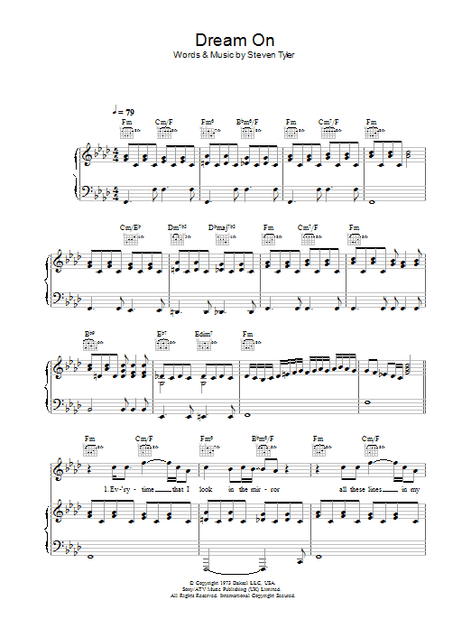 Produktgalerie: Seite 1 von 1 Dream On, Aerosmith, Gesang, Gitarre, Klavier