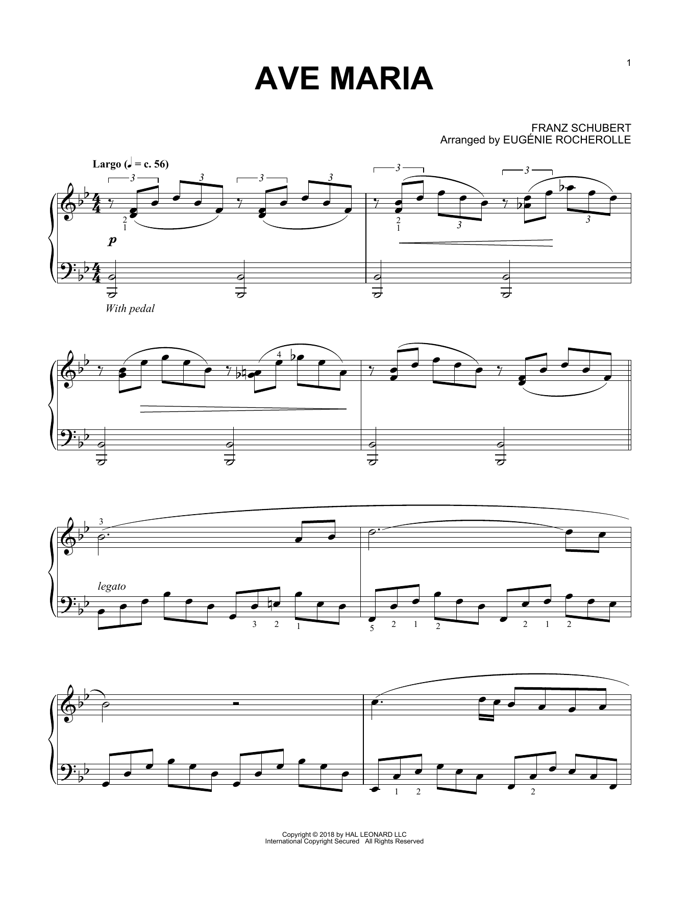 Produktgalerie: Seite 1 von 1 Ave Maria (arr. Eugénie Rocherolle), Franz Schubert, Klavier