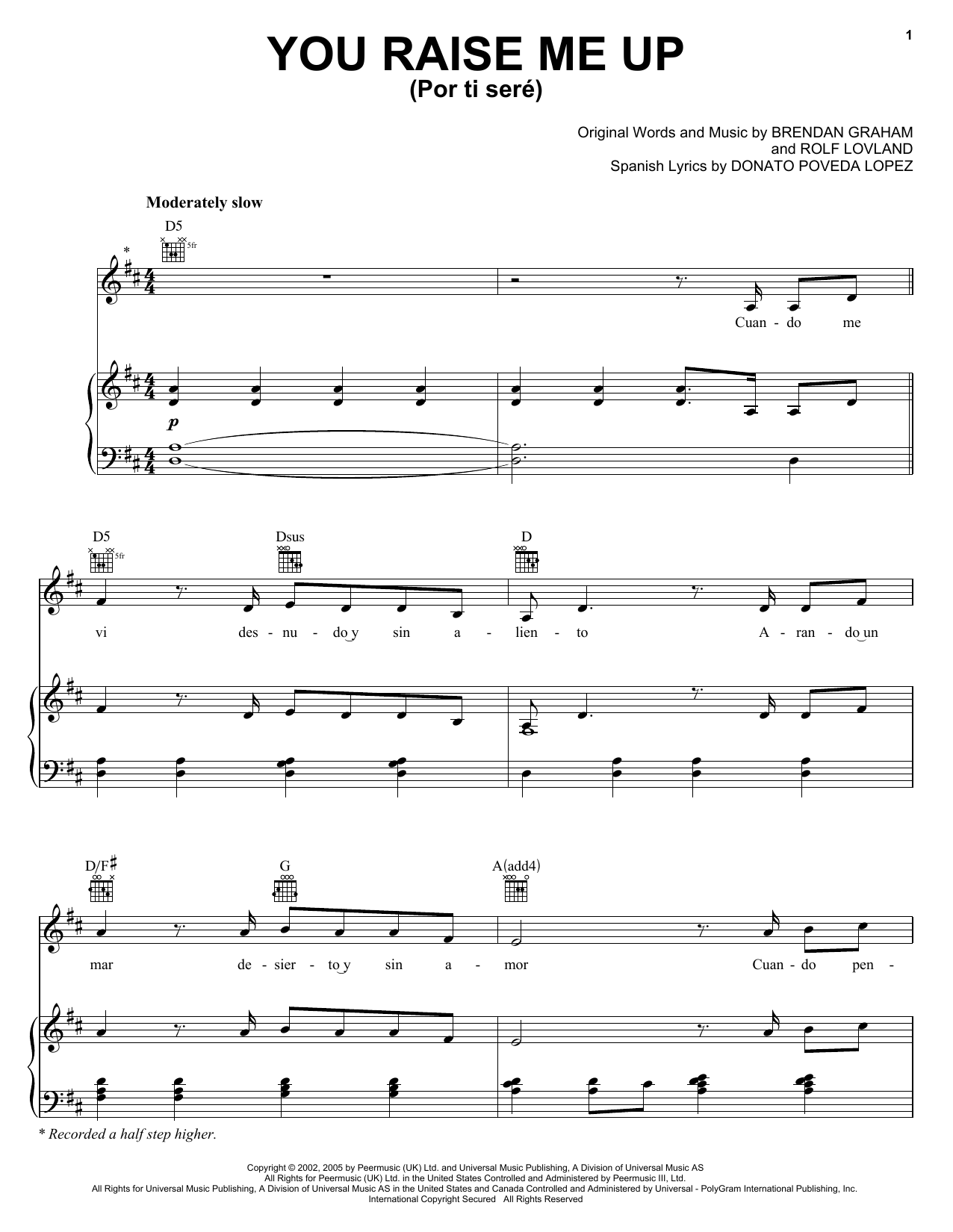 Produktgalerie: Seite 1 von 1 Por Ti Sere (You Raise Me Up), Il Divo, Gesang, Gitarre, Klavier