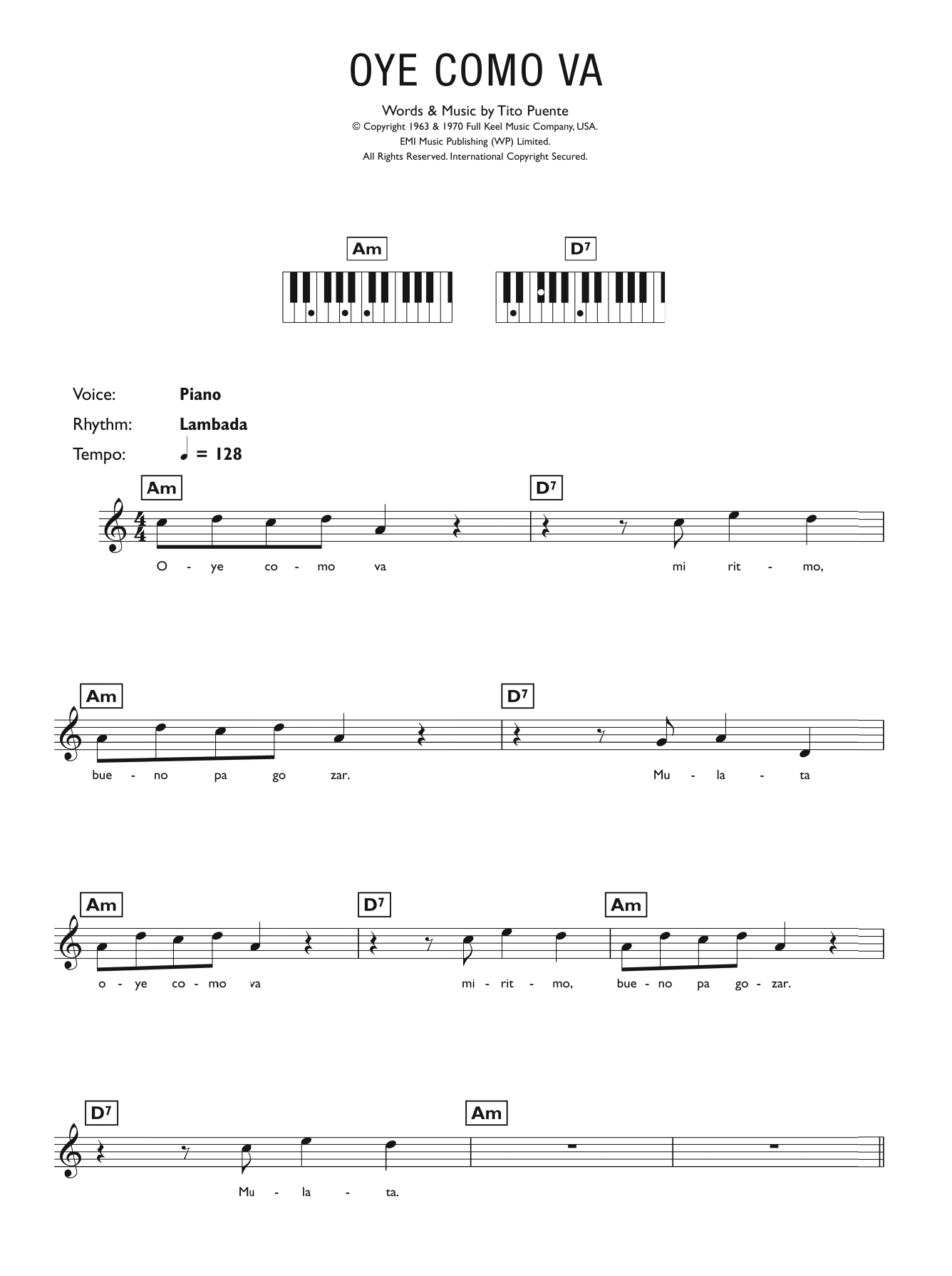 Produktgalerie: Seite 1 von 1 Oye Como Va, Tito Puente, Klavier