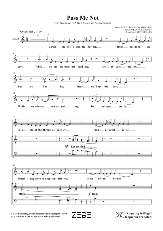 Produktgalerie: Seite 1 von 10 Pass Me Not, , Gemischter Chor SAB, Solo und Klavier