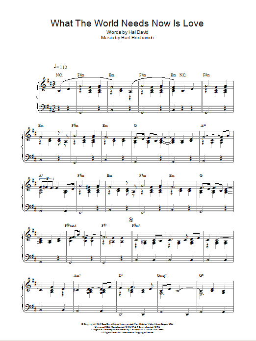 Product gallery: Page 1 of 1 What The World Needs Now Is Love, Bacharach & David