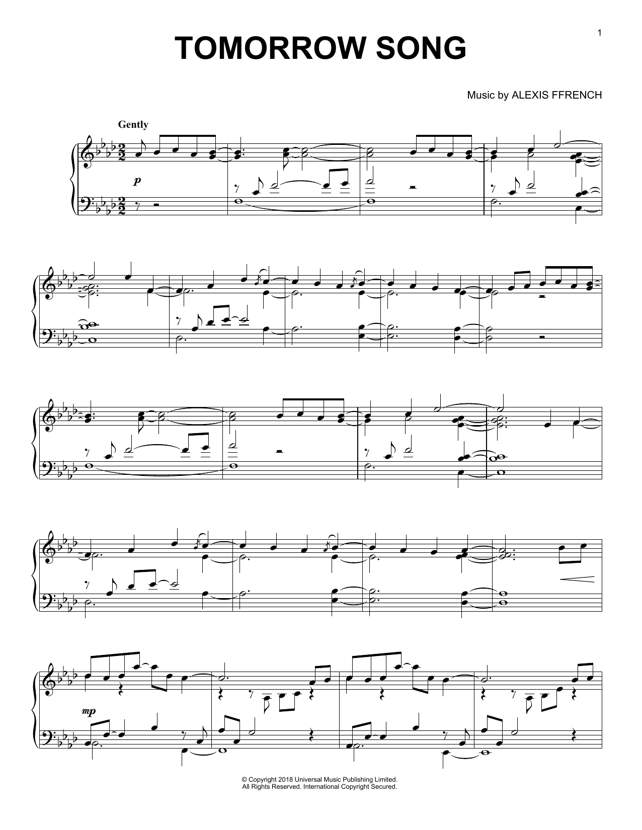 Produktgalerie: Seite 1 von 1 Tomorrow Song, Alexis Ffrench, Klavier