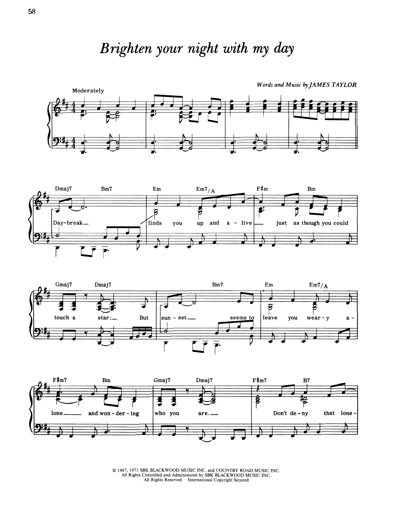 Produktgalerie: Seite 1 von 1 Brighten Your Night With My Day, James Taylor, Gesang, Gitarre, Klavier