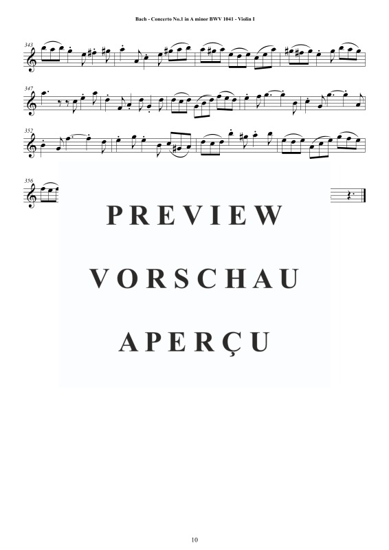 Product gallery: Page 11 of 11 Concerto No. 1 in A minor BWV 1041, , String Quartet