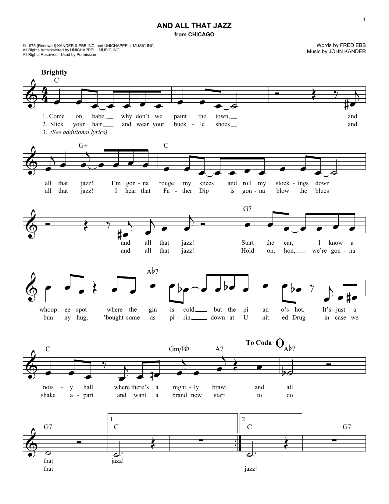 Product gallery: Page 1 of 1 And All That Jazz, Fred Ebb