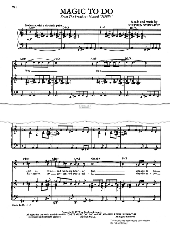 Produktbild zu: Magic To Do (from 'Pippin')