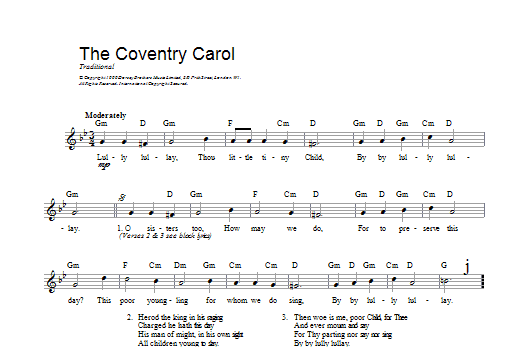 Product gallery: Page 1 of 1 Coventry Carol, Traditional
