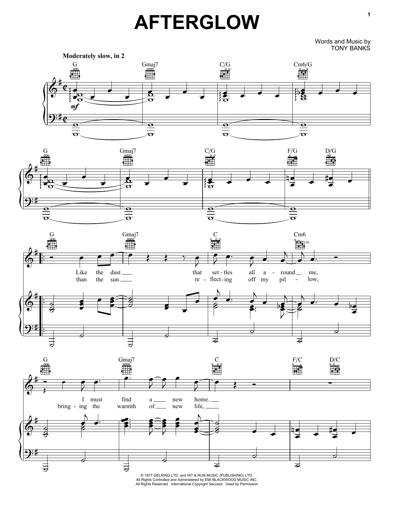 Produktgalerie: Seite 1 von 1 Afterglow, Genesis, Gesang, Gitarre, Klavier