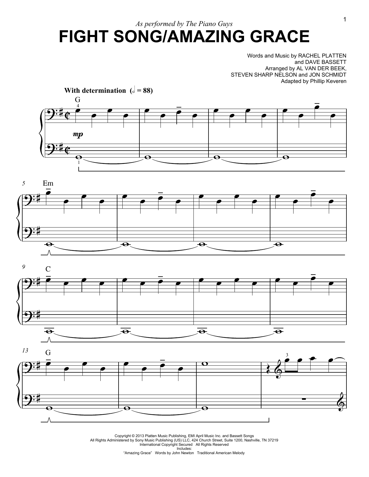 Product picture to: Fight Song/Amazing Grace (arr. Phillip Keveren)