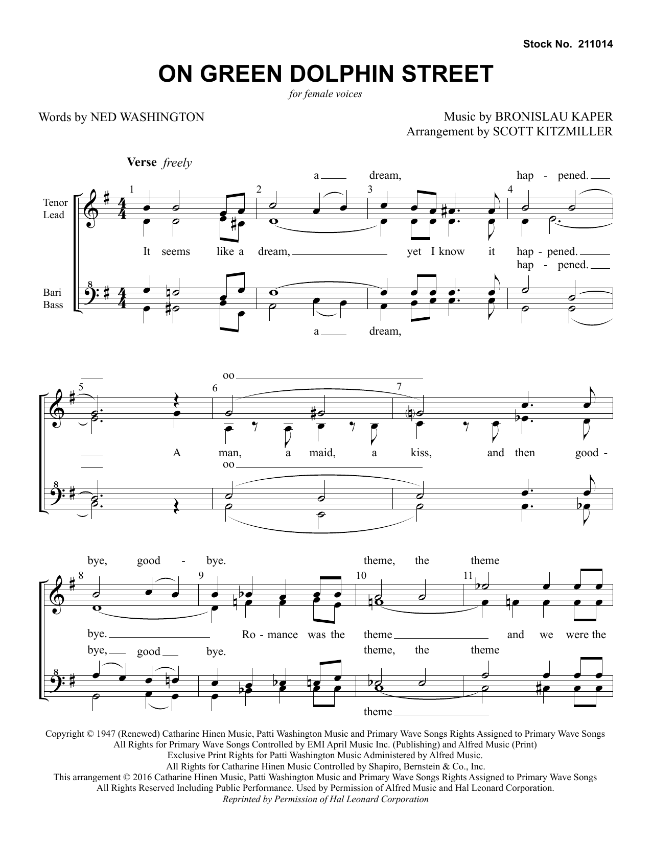 Product gallery: Page 1 of 1 On Green Dolphin Street (arr. Scott Kitzmiller), Jimmy Dorsey Orchestra