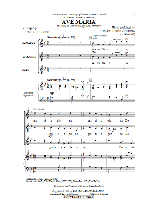 Produktgalerie: Seite 1 von 1 Ave Maria, Russell Robinson, Chor
