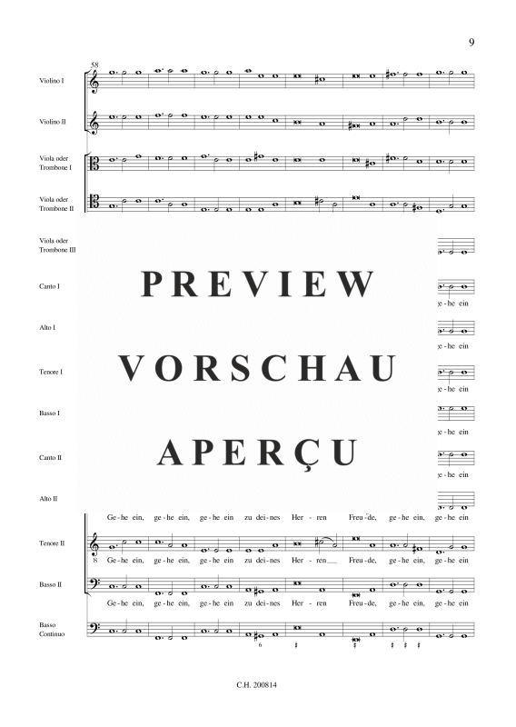 gallery: Ei, du frommer und getreuer Knecht, , (Gemischtes Ensemble 8 Stimmen, 2x Violine, 3x Viole oder Trombone, BC)