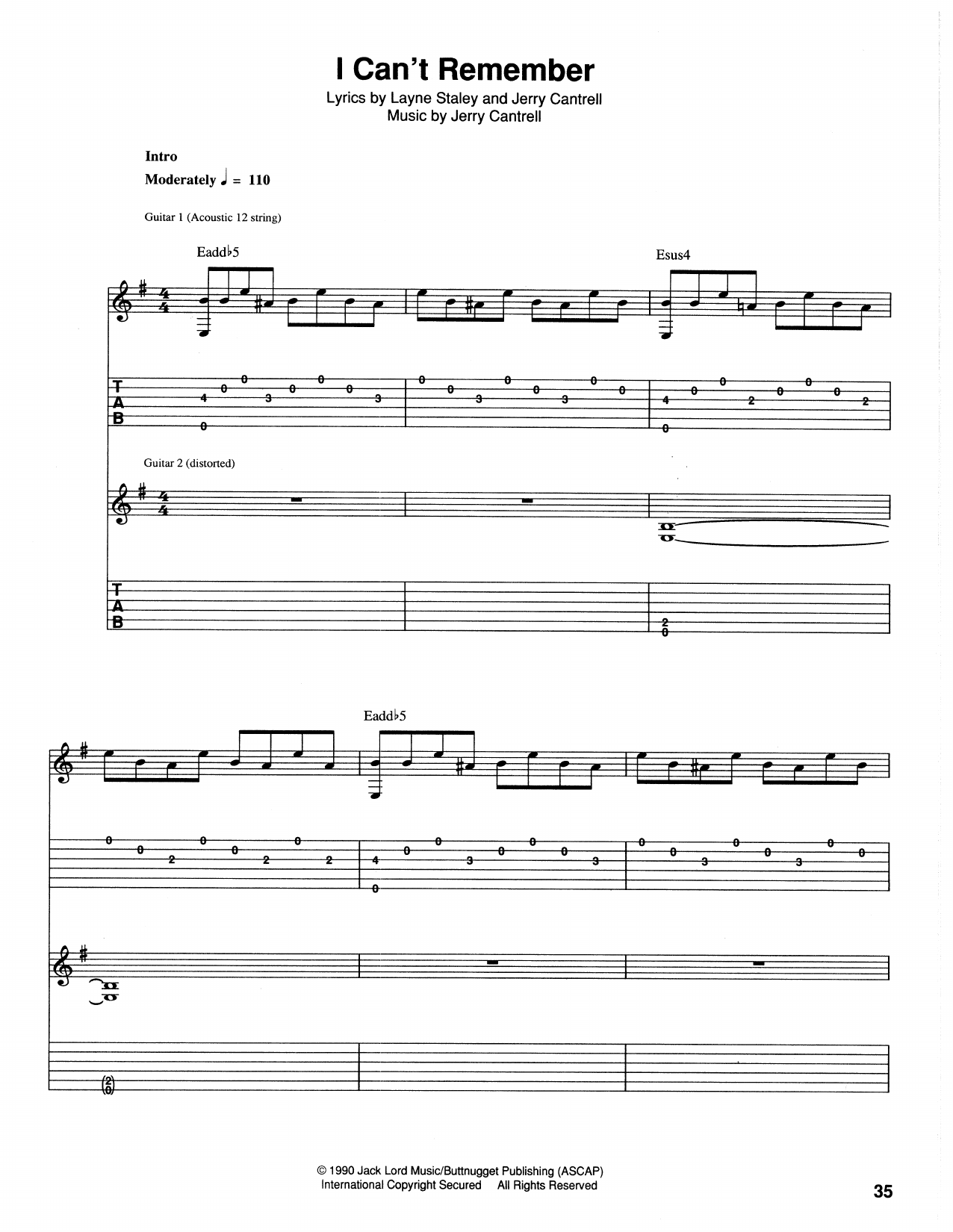 Produktgalerie: Seite 1 von 1 I Can't Remember, Alice In Chains, Gitarre
