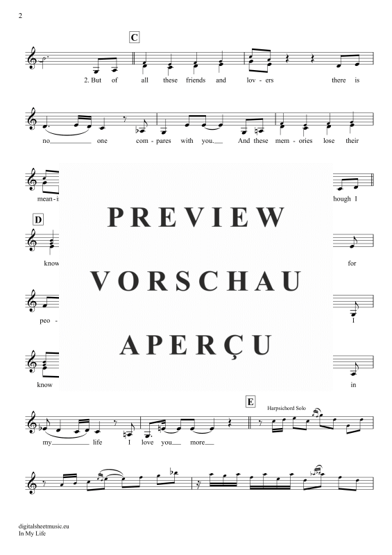 Produktgalerie: Seite 3 von 4 In My Life, Beatles, The, (Trompete in B)