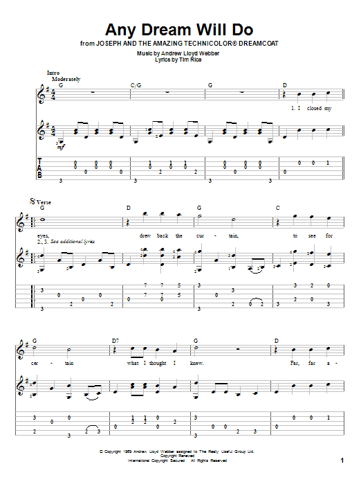 Produktbild zu:  Any Dream Will Do (from Joseph and the Amazing Technicolor Dreamcoat) - Andrew Lloyd Webber