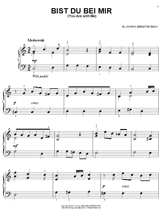 Produktgalerie: Seite 1 von 1 Bist Du Bei Mir (You Are With Me), Johann Sebastian Bach, Klavier