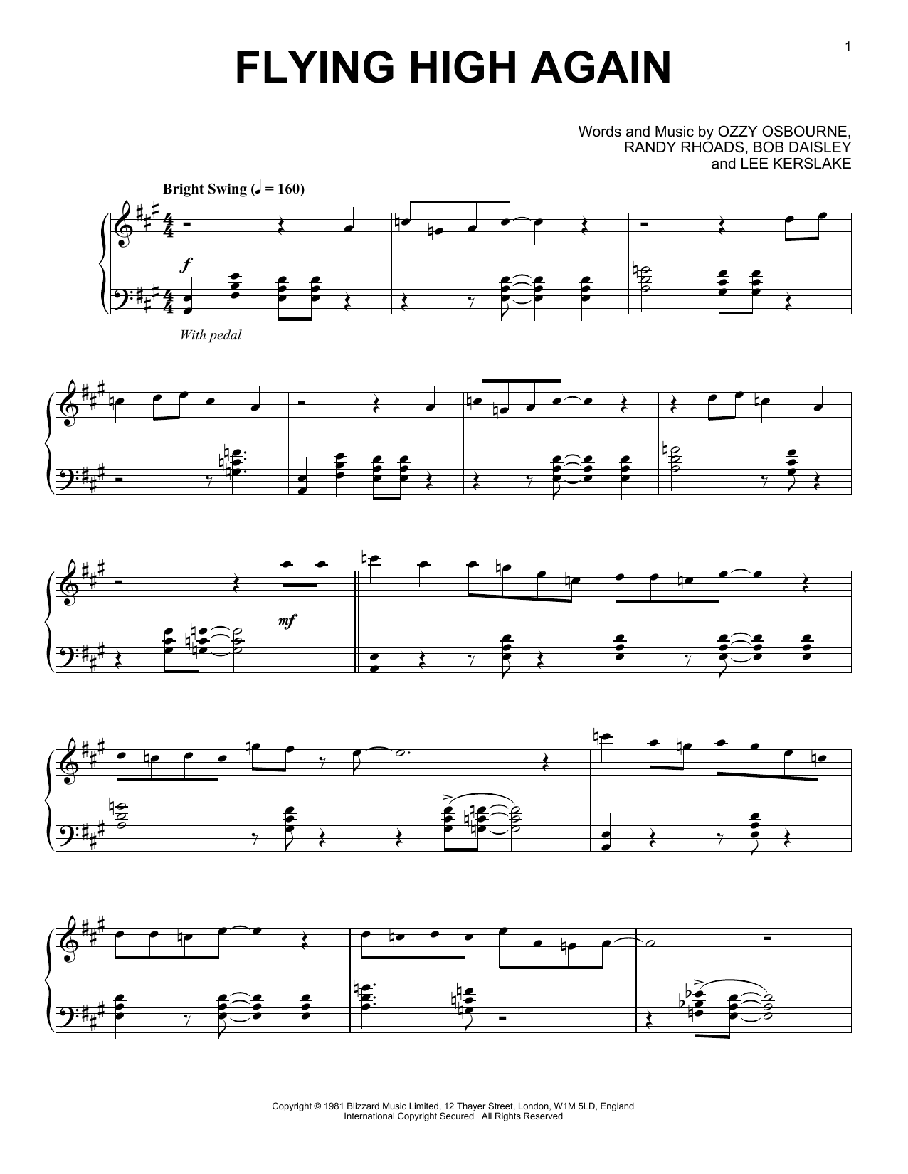 Produktbild zu: Flying High Again [Jazz version]