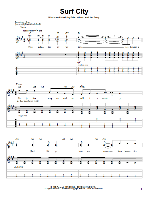 Produktgalerie: Seite 1 von 1 Surf City, Jan & Dean, Gitarre