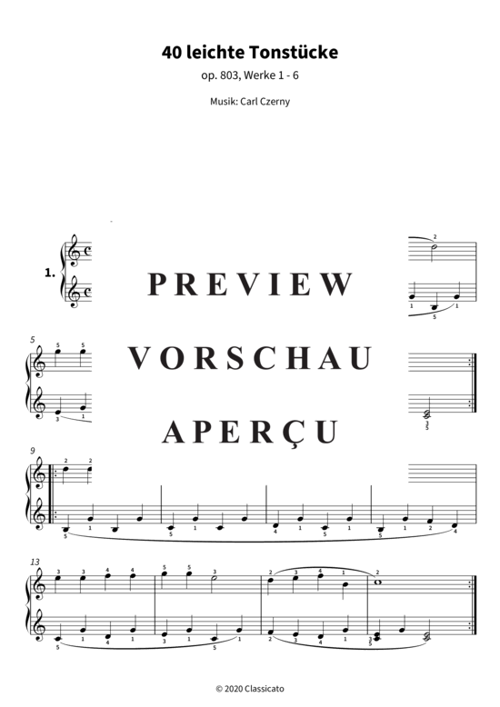 Product gallery: Page 4 of 9 40 leichte Tonstücke - op. 803, Werke 1 - 6 , , Piano Solo