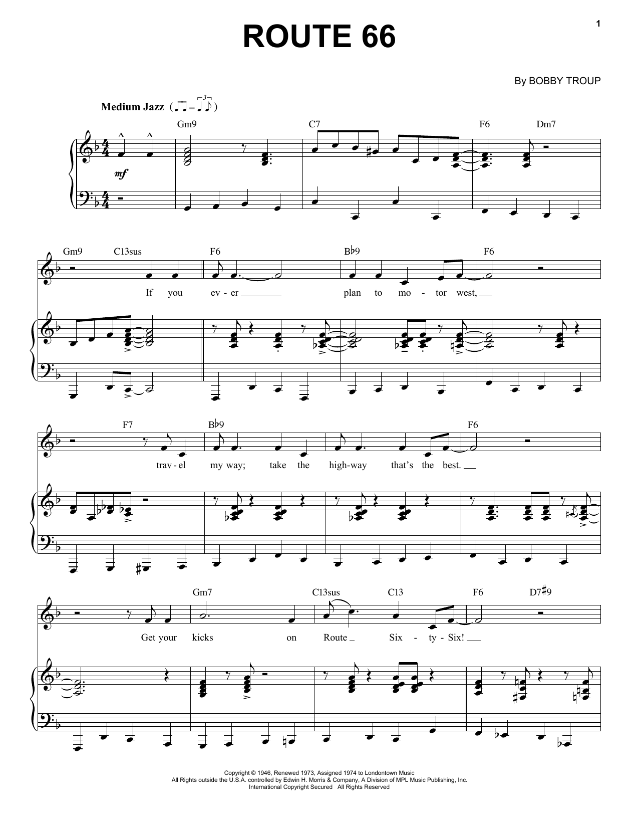 Product picture to: Route 66 [Jazz version] (arr. Brent Edstrom)