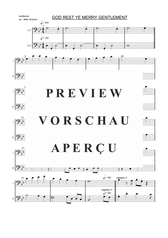 gallery: Carols in Duet, , Duette für 2 Posaunen oder Instrumente in C Bass