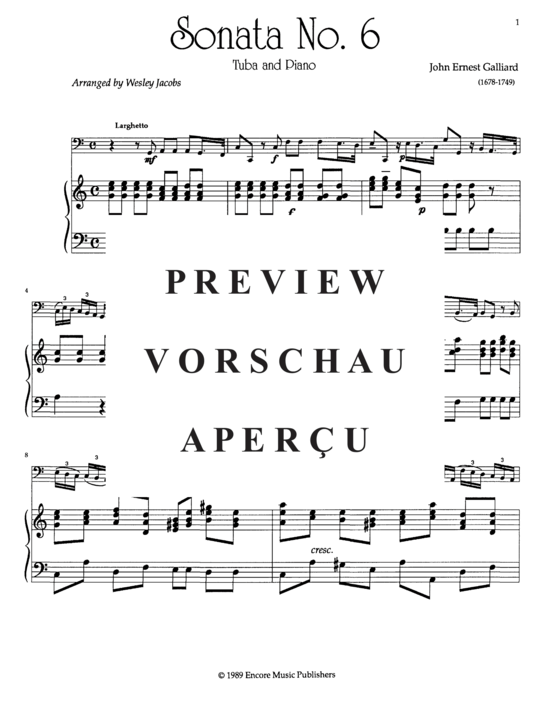 Produktgalerie: Seite 3 von 14 Sonata No. 6 , , (Tuba + Klavier)