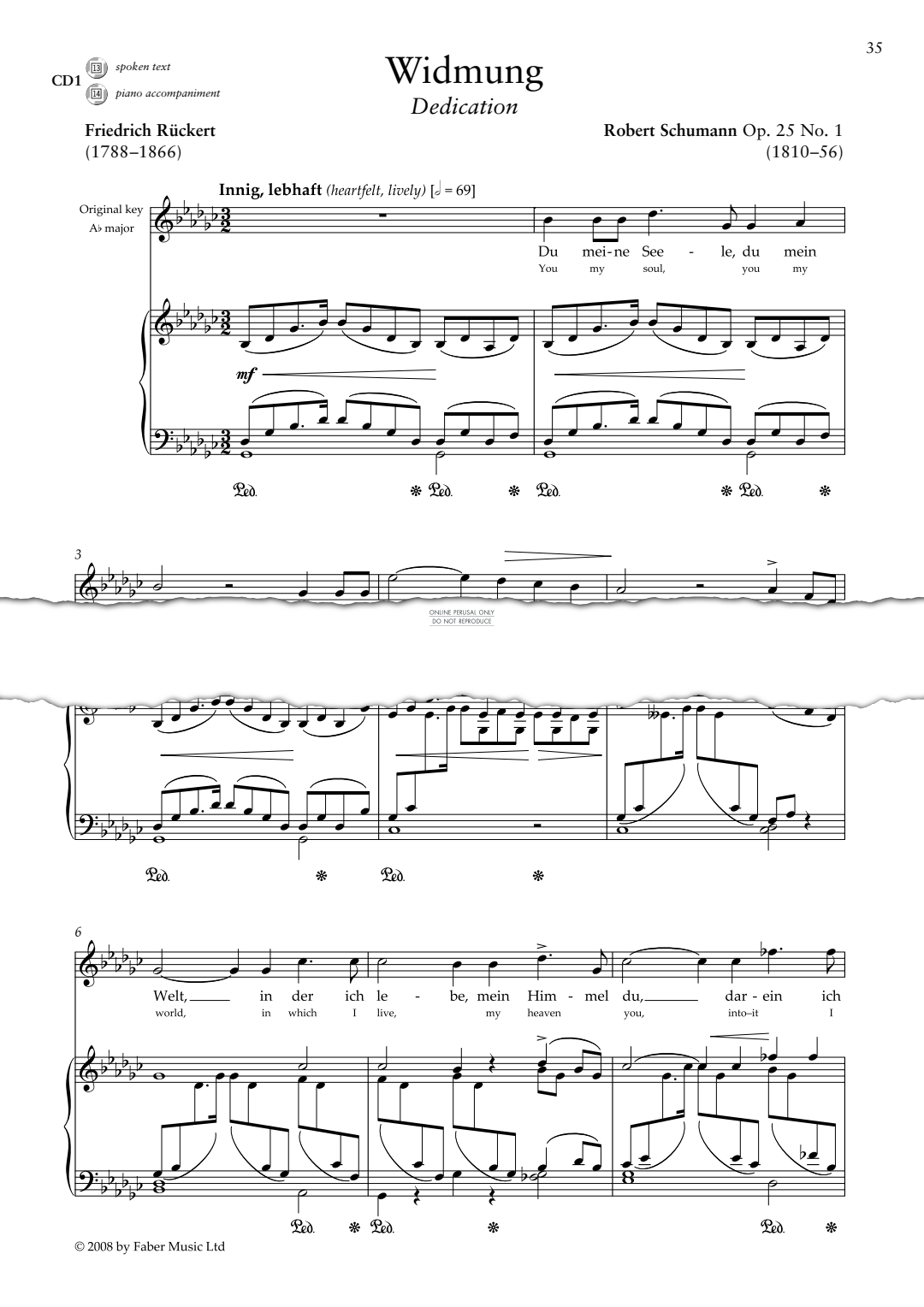 Produktbild zu: Widmung (Op.25 No.1)