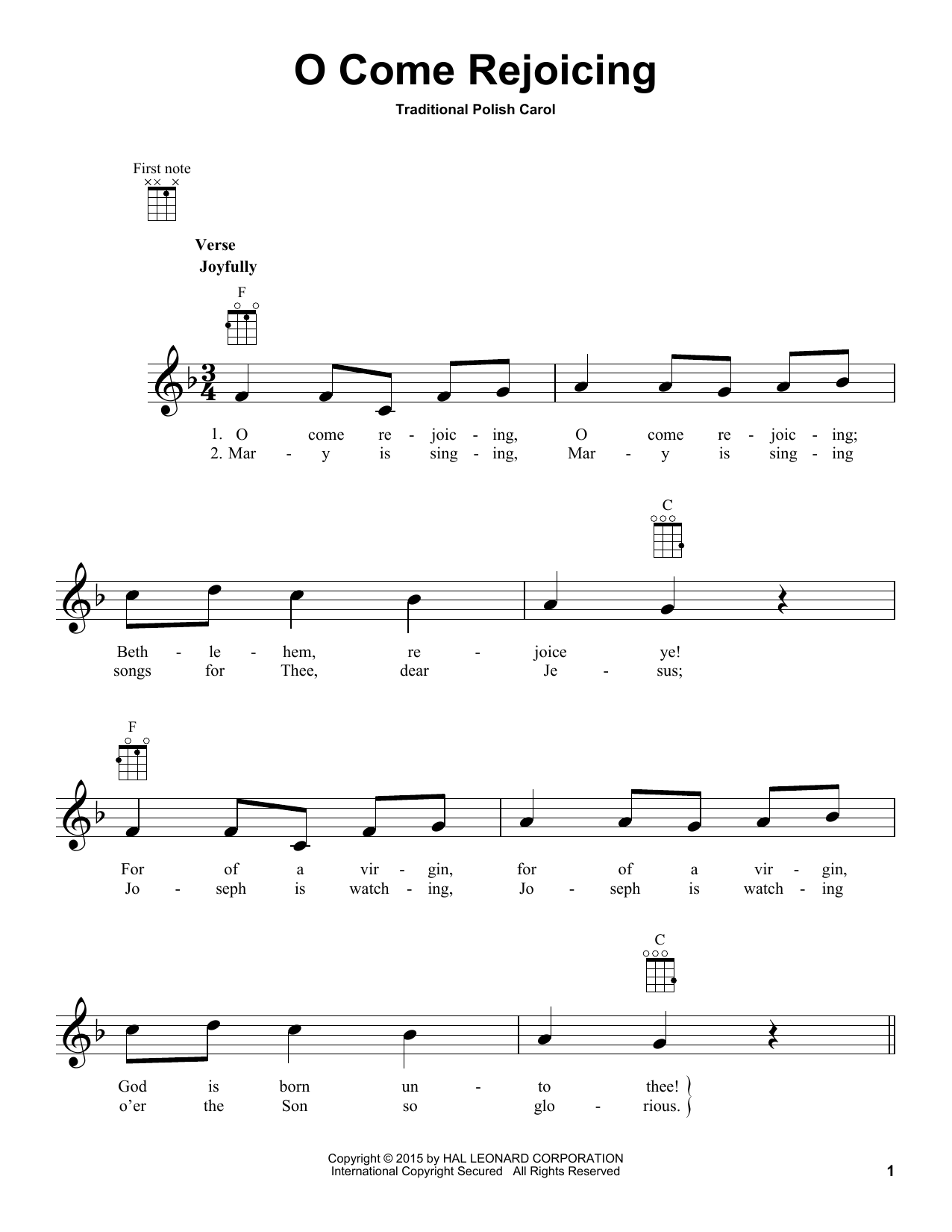 Product gallery: Page 1 of 1 O Come Rejoicing, Traditional Polish Carol
