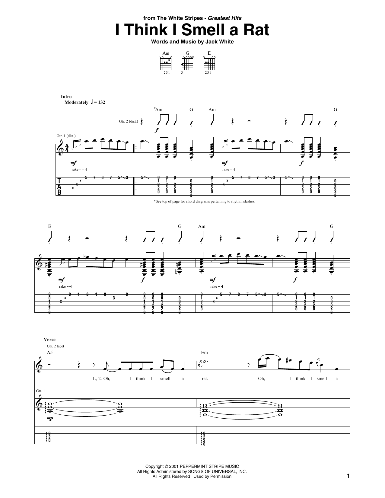Produktgalerie: Seite 1 von 1 I Think I Smell A Rat, The White Stripes, Gitarre