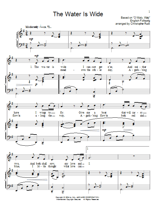 Produktgalerie: Seite 1 von 1 The Water Is Wide, Traditional, Gesang, Klavier