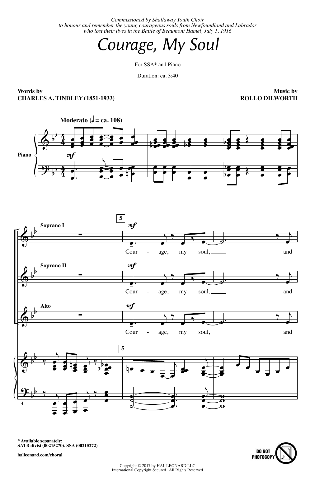 Produktgalerie: Seite 1 von 1 Courage, My Soul, Rollo Dilworth, Chor