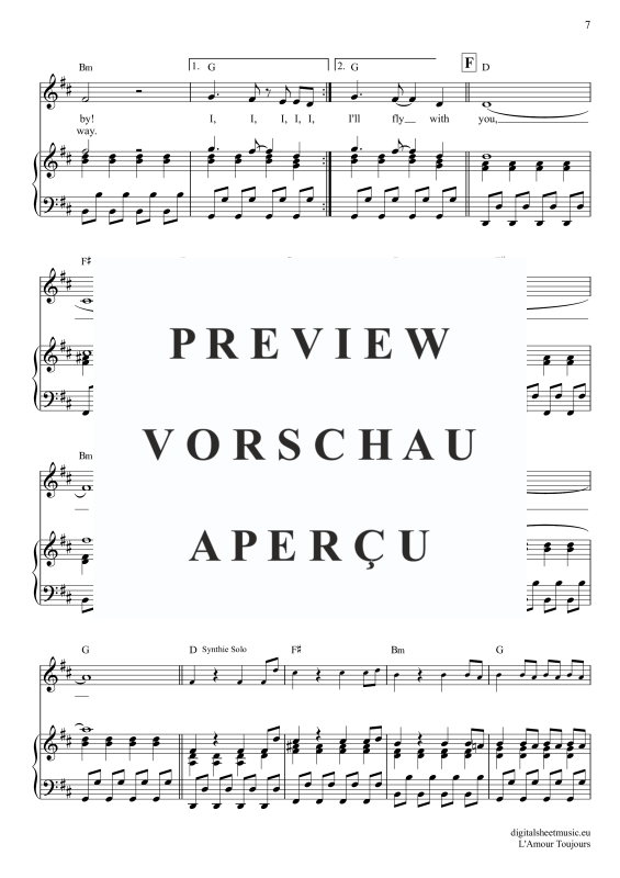 Produktgalerie: Seite 8 von 11 L'Amour Toujours, Gigi D'Agostino, Klavier, Gesang & Akkorde
