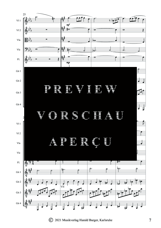 gallery: Des rêves avant le jour, , Gemischtes Ensemble für 4 Gitarren, Flöte und Streichquartett