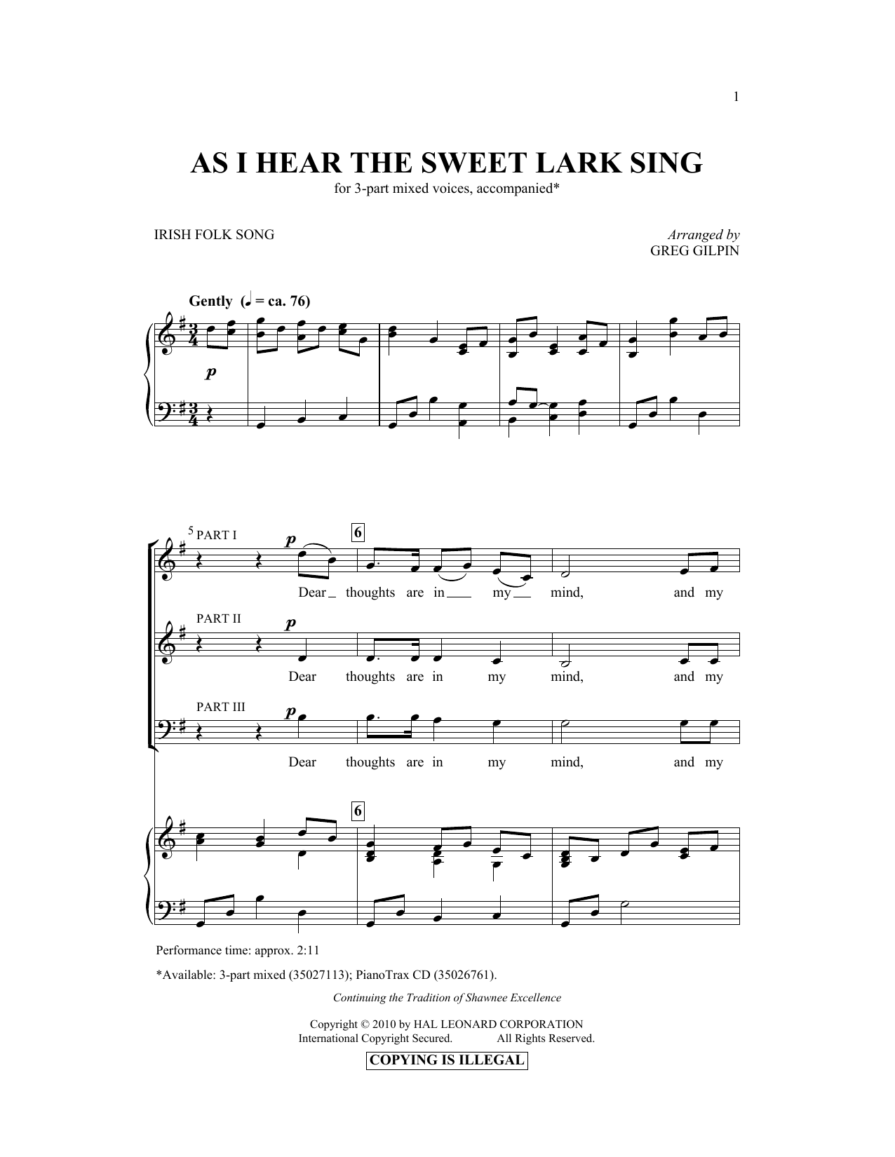 Product picture to: As I Hear The Sweet Lark Sing