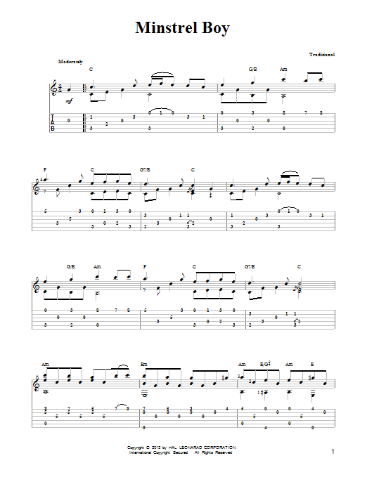 Product picture to: Minstrel Boy (arr. Mark Phillips)