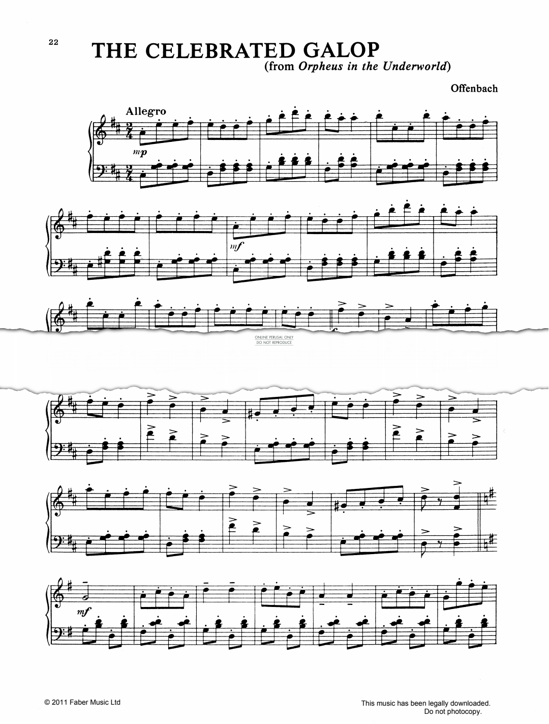 Product gallery: Page 1 of 1 The Celebrated Galop (from 'Orpheus in the Underworld'), Jacques Offenbach