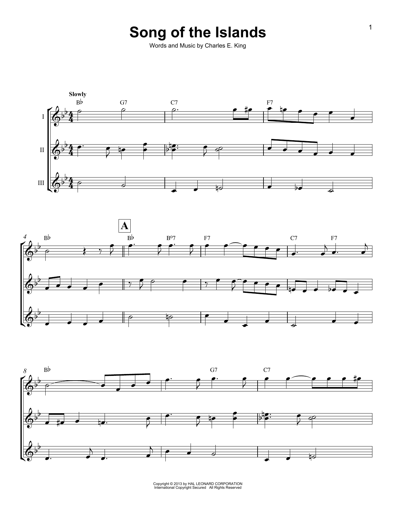 Product gallery: Page 1 of 1 Song Of The Islands, Charles E. King