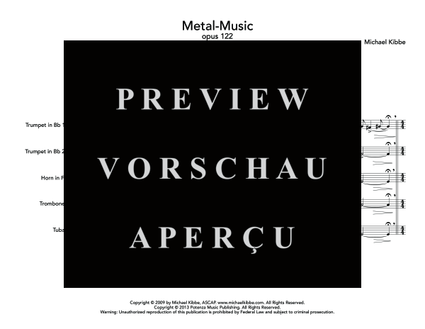 Produktgalerie: Seite 5 von 11 Metal Music, Op. 122, , (Blechbläser Quintett)