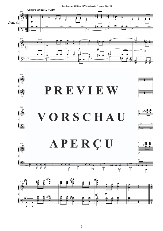 Produktgalerie: Seite 9 von 11 Six Variations in F major Op.34 for Piano, , Klavier Solo