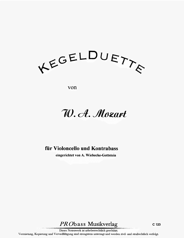 Produktbild zu: KegelduetteWolfgang Amadeus Mozart